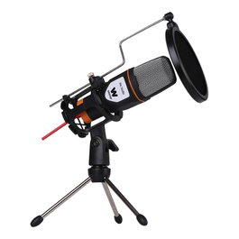 Woxter Micrófono Condensador Mic Studio Black con Trípode Ajustable